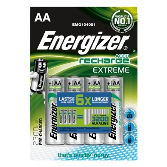 Energizer Mignon-Akku (AA) Extreme, 2300 mAh, vorgeladen in 4er-Blister