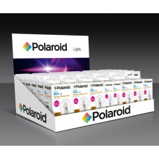 Polaroid Thekendisplay bestückt mit 56 Halogen-Glühlampen